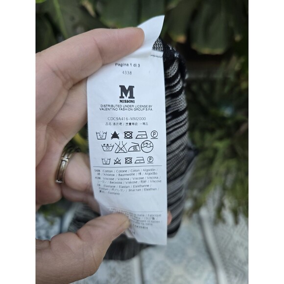 M Missoni Black and White Sleeveless Dress Bodycon Size 4 - Picture 7 of 9